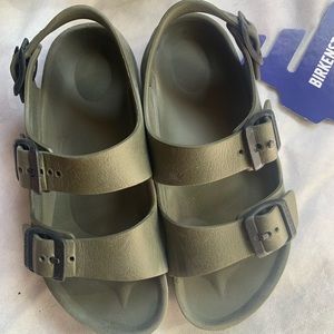 Green Rubber Birkenstock Sandals, unisex